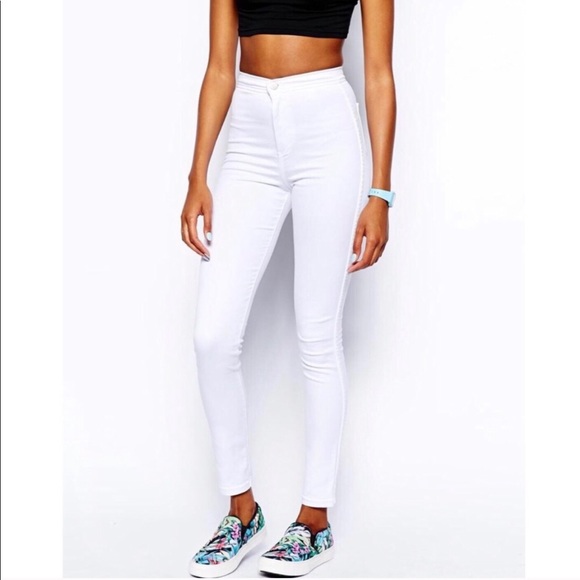 topshop white joni jeans